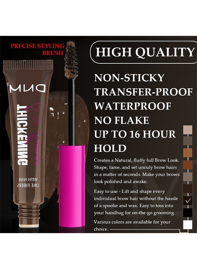 دي ان ام ماسكارا تكثيف الحواجب، تشكيل سريع للحواجب، مقاوم للماء وغير قابل للتسرب، فرشاة لملء الحواجب وتغطية الشعر الرمادي، خالٍ من التجارب على الحيوانات (إسبريسو) - Image 3