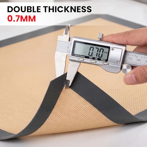 ThreadNanny 4 Pack Silicone Baking Mat Nonstick 2 Half and 2 Quarter Size 14 Silicone Cookie Sheets for Baking Macaron Cookie Set of 22 Pack Thick Heavy Duty Reusable Mats Half Sheet for Kitchen Counter - Image 3