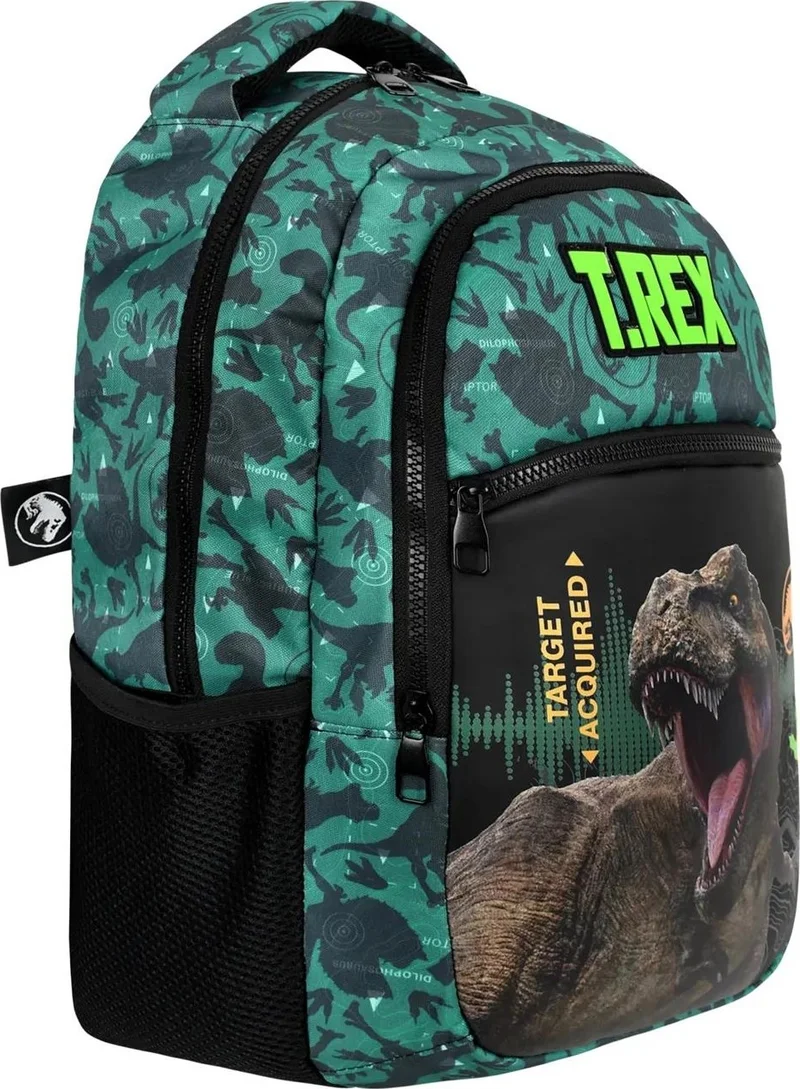 ماشو تريند 3 Compartment Target Trex School Bag + Pencil Case + Trex Water Bottle - Dino Bag Primary School Bag Boys School Bag
