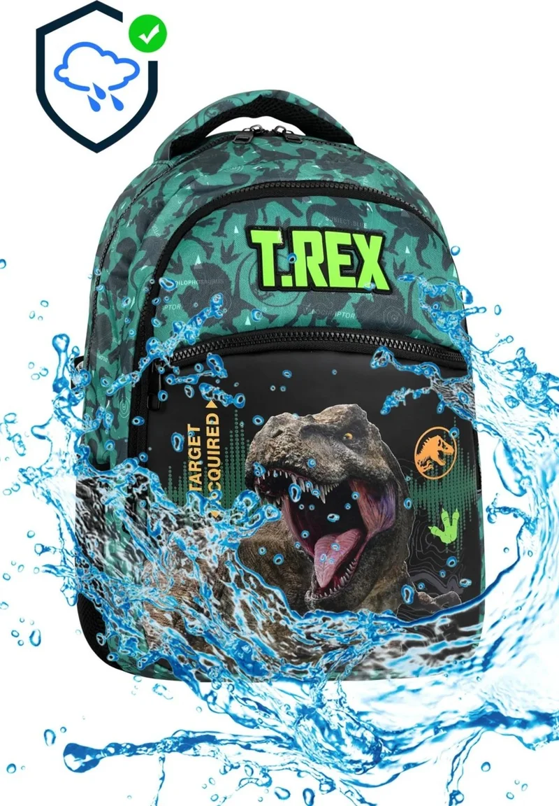 ماشو تريند 3 Compartment Target Trex School Bag + Pencil Case + Trex Water Bottle - Dino Bag Primary School Bag Boys School Bag