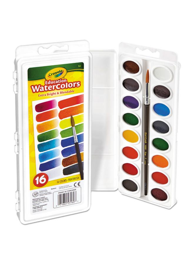 Crayola 16-Piece Extra Bright and Blendable Educational Watercolor Set Multicolor CRA5301601004 - Image 3