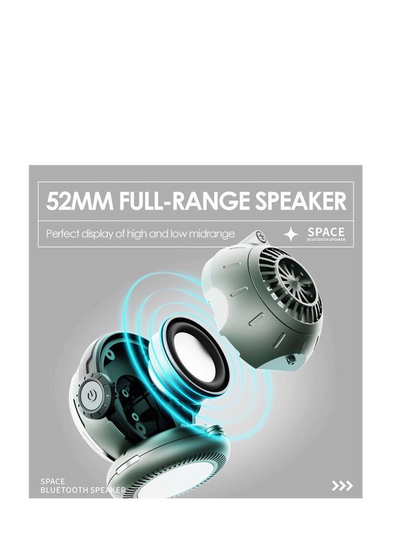 SYOSI Portable Bluetooth Speaker with 52mm Full-Range Speaker, Deep Bass, and HD Mic - Wireless Speakers with Bluetooth5.3, Long Battery Life - Perfect for TV and On-the-Go - Sci-Fi Lighting Effect,Sliver  - Image 4