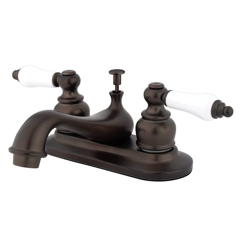 Kingston Brass KB605PL Restoration 4Inch Centerset Lavatory Faucet with Porcelain Lever Handle Oil Rubbed Bronze OilRubbed Bronze - Image 2