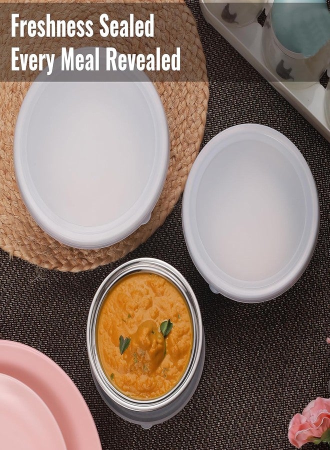 Zaib Stainless Steel Micrwoave Safe Euro Mixing Bowl with Lid for Kitchen Food Stroage Pack of 3 | Capacity: 1250 ML, 750 ML, 500 ML (WL Dark Brown 3) - Image 4