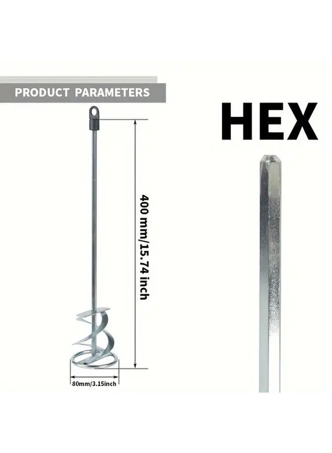 80X400mm Heavy Duty Stainless Steel Mixing Paddle Ergonomic Handle Spiral Blades - Image 3
