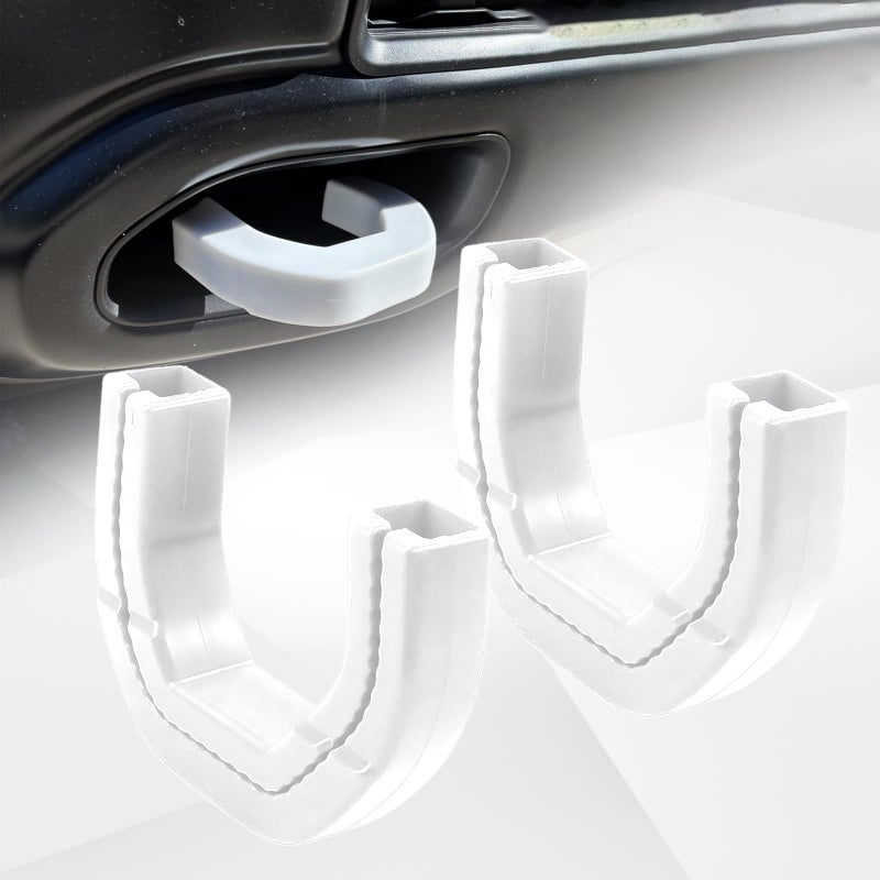 NORTHYUN Front Tow Hooks Covers Hitch Covers Protect Tow Hooks Compatible with 20192025 Dodge RAM 1500 Accessories 2PCS White - Image 2