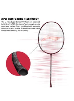 Li-Ning Super Series 900 Carbon Fiber Badminton Racket - 84g, 30lbs Tension, Lightweight, Comfortable 4-Inch Grip, Full Cover, Intermediate Players, Red/Grey - pzsku/ZF0644EA81C5A28062FD9Z/45/_/1698922957/9710e5e7-3621-4e9d-82e7-ebb2a5145ecd