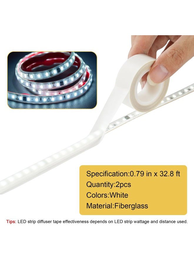 Meking Light Soften Tape 2 PCS 0.78inx29ft LED Light Strip Masking Tape for Slightly Diffuser Light,White - Image 2