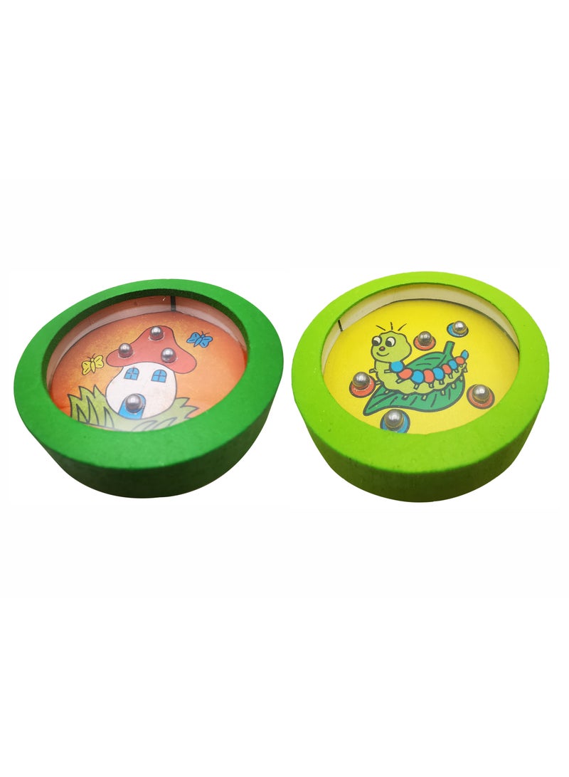 Wooden Balance Ball Toys Handheld Maze Games for Kids Party Favors Party Games Goodie Bag Filler (2 pcs set)  - Image 1
