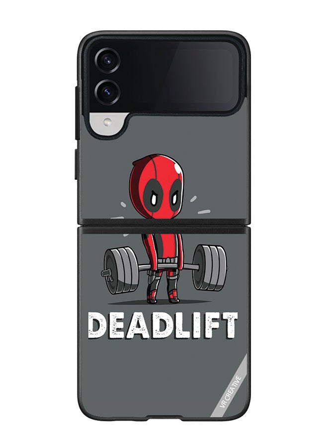 VR CREATIVE Protective Case Cover For Samsung Galaxy Z Flip4 Deadlift Design Multicolour - Image 1