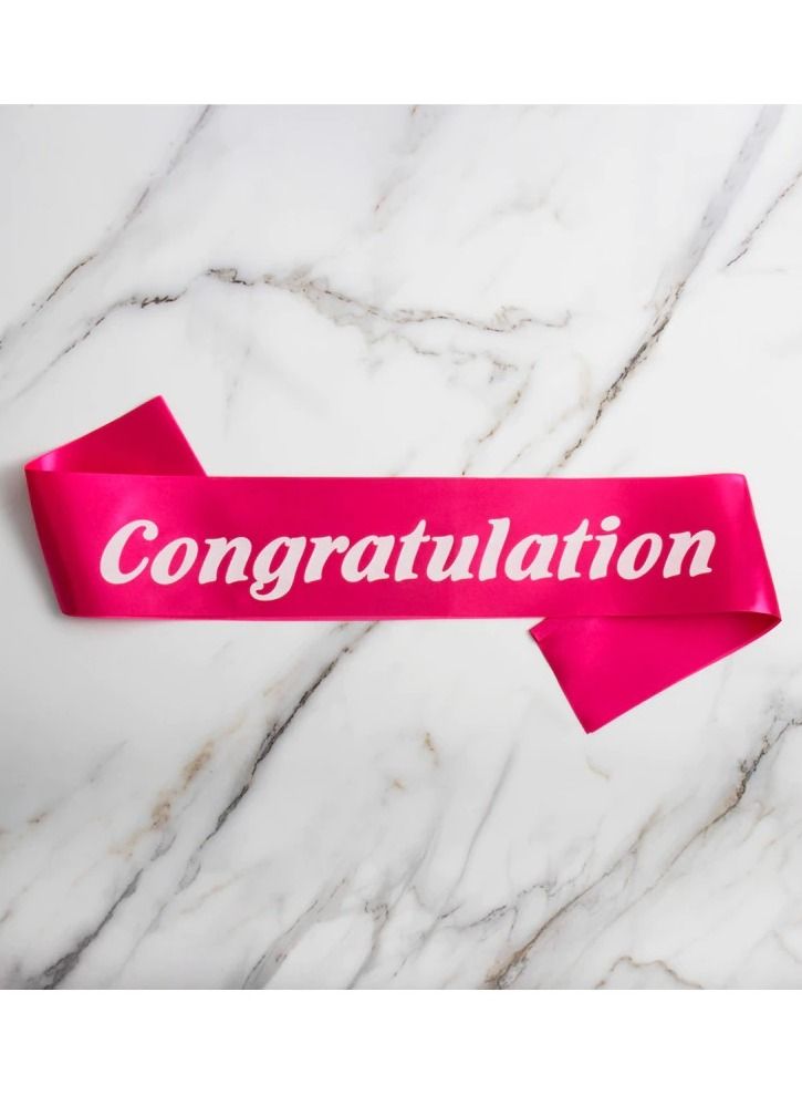 MARGOUN شريط تهنئة تخرج حفلة عيد ميلاد لوازم احتفال أزياء إكسسوارات وردي/أبيض - Image 3