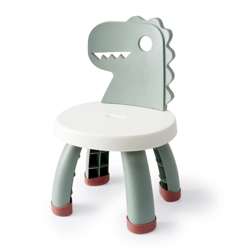 Toddler ChairPlastic Kids Dino ChairSturdy Durable and Lightweight Toddlers Activity ChairsAntiSlip Ergonomic Design Kids Step StoolIndoor or Outdoor Use for Boys Girls Aged 1 Green