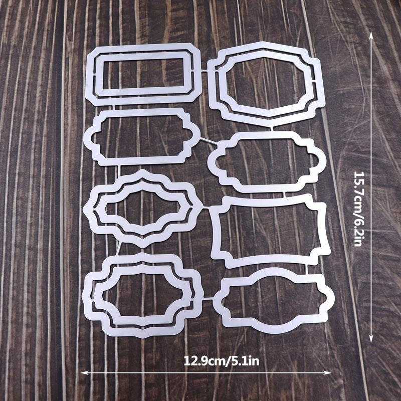 Lapoo 3D Backgrounds Frame Metal Cutting Die for Scrapbooking, New Cutting Dies DIY Album Card Making Decor Paper Craft Metal Die Cuts Party Wedding Decorations (Various Labels 6.2 x 5.1 in) - Image 4