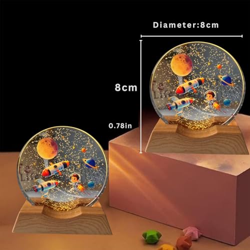 One94Store 3D Acrylic LED Night Light – Warm White & Colorful Rocket Design with Durable Plastic Base, Decorative Table Lamp for Bedroom, Living Room, Kids Room, Study & Home Décor Gifting - Image 2