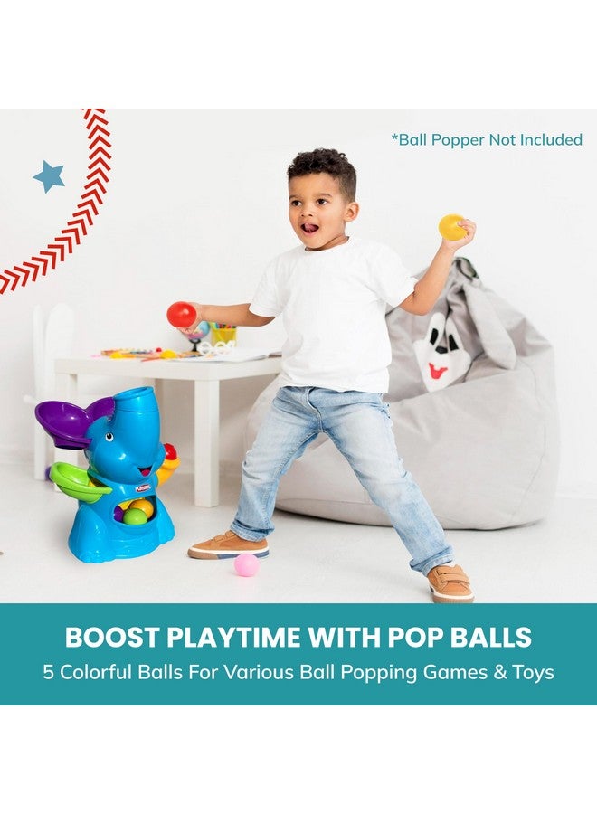 Botabee Set Of 5 Multi-Colored Replacement Ball For Ball Popper Toys - Vibrant And Durable Plastic Balls Balls In Assorted Colors - Compatible With Various Ball Popping Games And Toys - Image 2