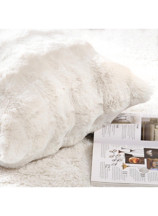 MADIZZ MADIZZ Pack of 2 Thick Plush Wool Throw Pillow Covers 18x18 Inch Cream Soft Neutral Decorative Throw Pillows Accent Boho Cushion Covers for Couch Sofa Bedroom Pillow Shell - Image 3