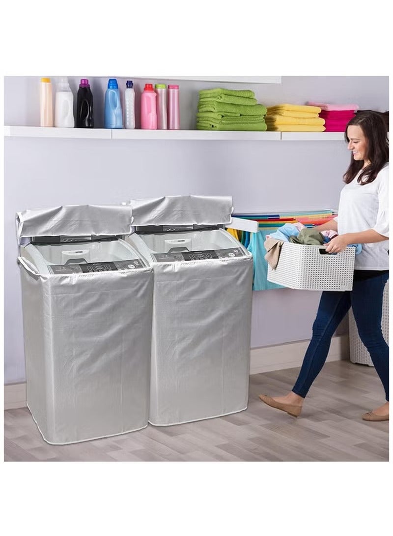 عربست أغطية الغسالة والمجفف، غطاء غسالة الغسيل ذات التعبئة العلوية غطاء حماية مجفف الغسيل - تصميم مقاوم للغبار ومقاوم للماء لسهولة الاستخدام ومناسب لمعظم الغسالات ذات التحميل الأمامي - Image 2