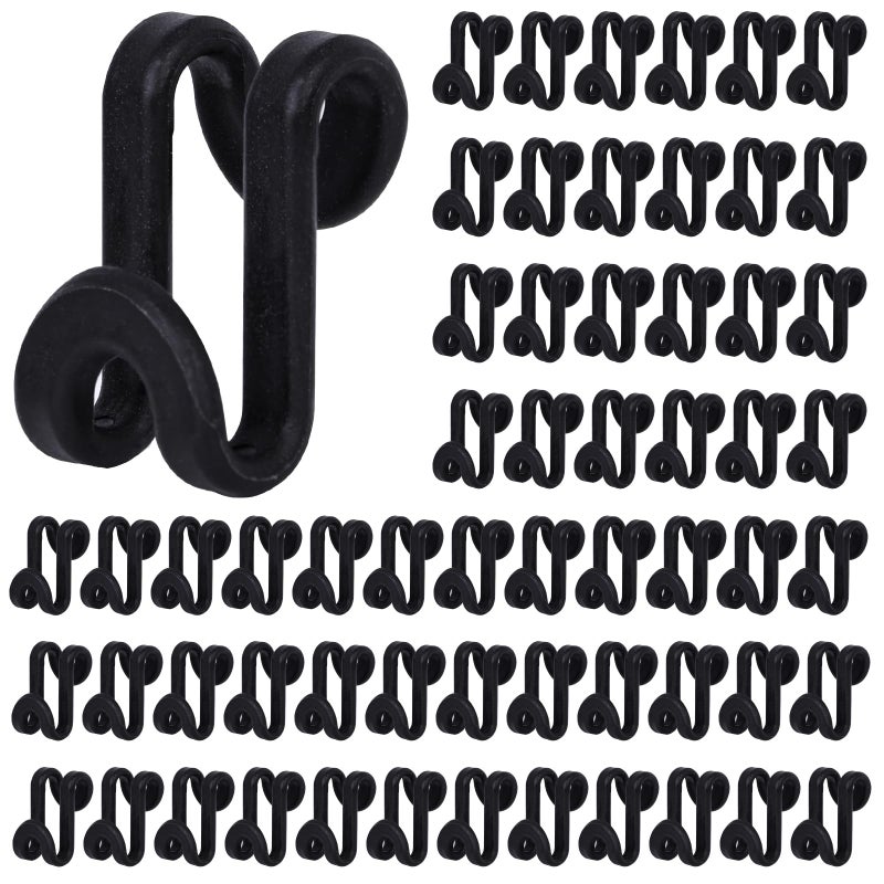 HAKDAY Hanger Hooks Space Saving, 60PCS Clothes Hanger Connector Hooks Closet Space Savers for Hanging Clothes, Black - Image 1