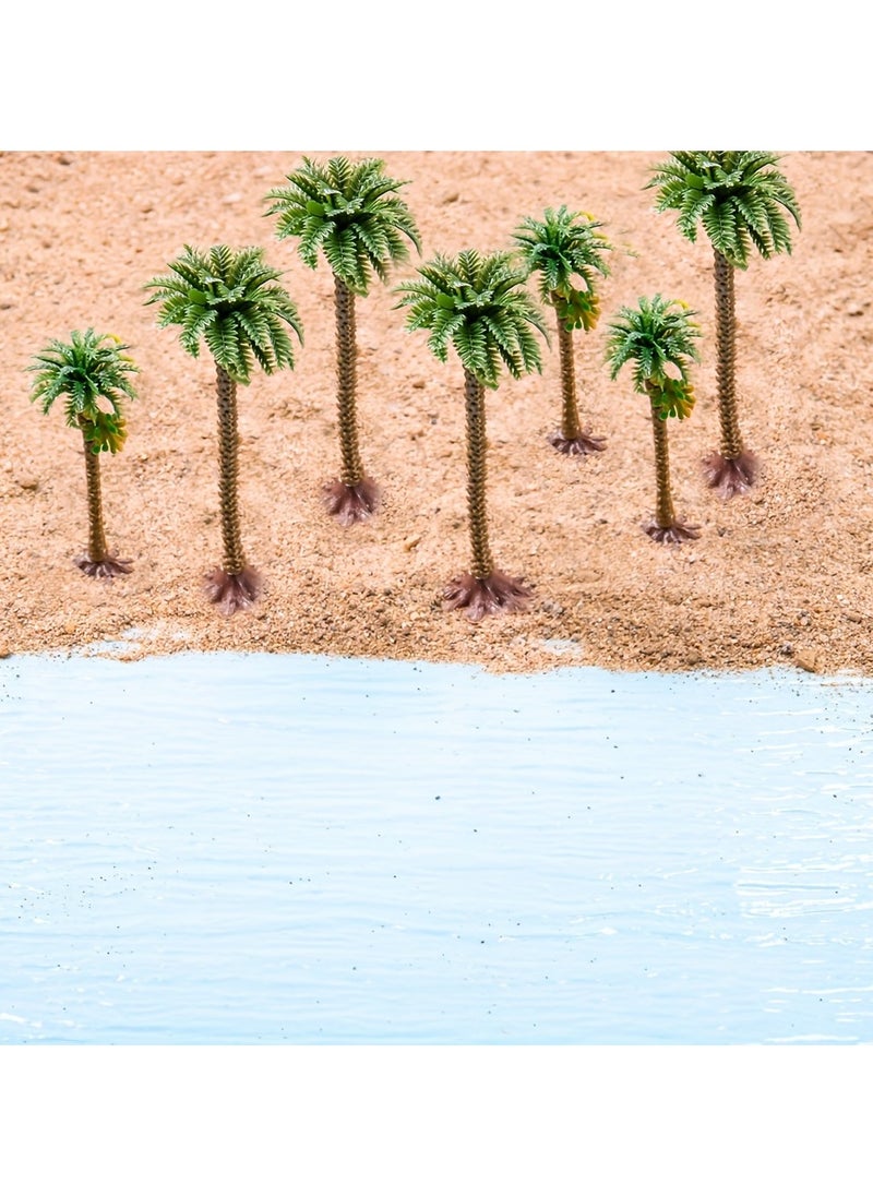 4 Scale Model Coconut Trees Set of 4 Palm Trees in 6/9/12/15cm Sizes for Model Making and Beach Scenery  - Image 2