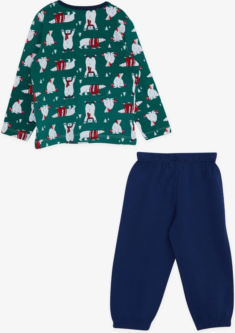 Breeze Breeze Baby Boy Pajama Set, Cute Polar Bear Patterned, 9 Months-3 Years, Green
