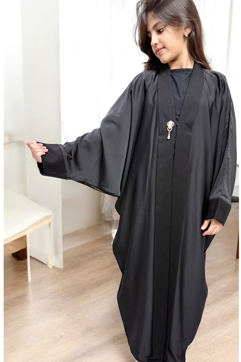 BHNS Abayas for school and abayas for the confusing age | Abaya for the confusing age and abaya for the confusing age | Colored abayas for the confusing age and abayas for the confusing age | Abaya for the confusing age and abayas for young ones | Small abayas for girls that suit every style | Abaya for short girls and abaya for short | Abaya for school and abayas for intermediate | Abaya for secondary and abaya for university | Fancy elegant soft luxurious abayas | Abaya of the trend Gulf bisht black | Abayas for teenage girls and for teenagers suitable for middle school - Image 1