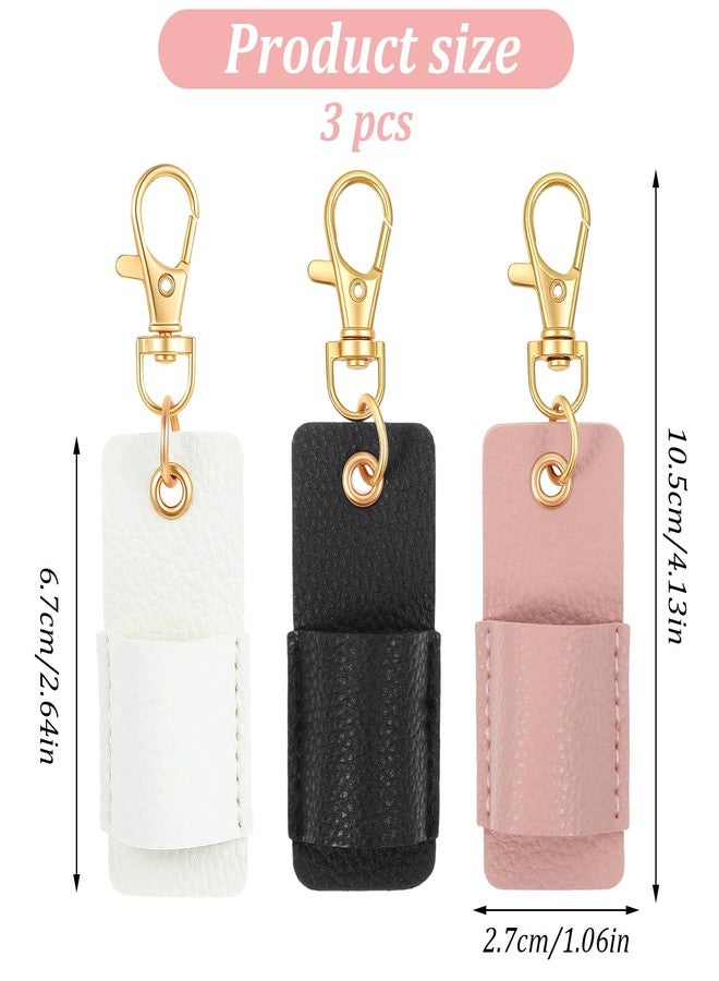 Bremorou 3 Pcs Pen Holder for Lanyard PU Leather Anti-Lost Lanyard Pen Clip Retractable Pens Holder Clip Keychain Portable Pouch Pocket Pens Holders for Pencil Badges Clipboard Nurses Office School - Image 2