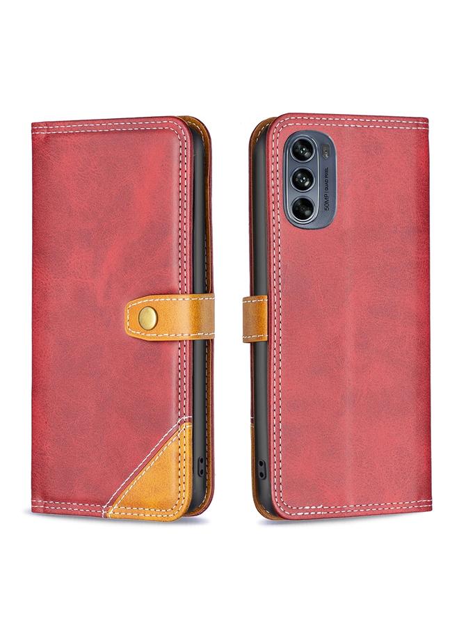 S-TOP Case For Motorola Moto G62 Color Matching Double Sewing Thread Leather Phone Case - Image 1