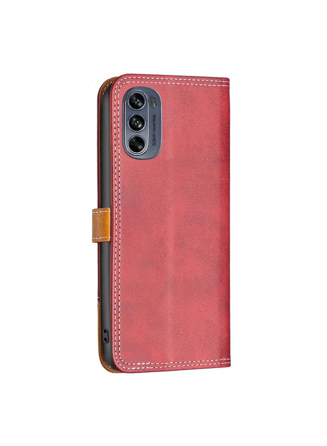 S-TOP Case For Motorola Moto G62 Color Matching Double Sewing Thread Leather Phone Case - Image 3