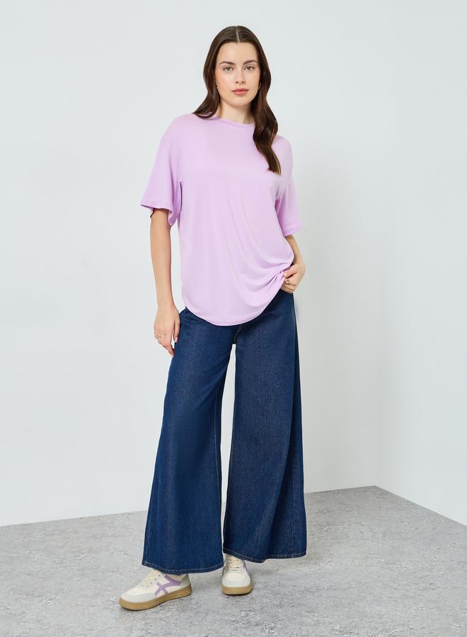 ستايلي تيشيرت بنفسجي واسع - Image 2