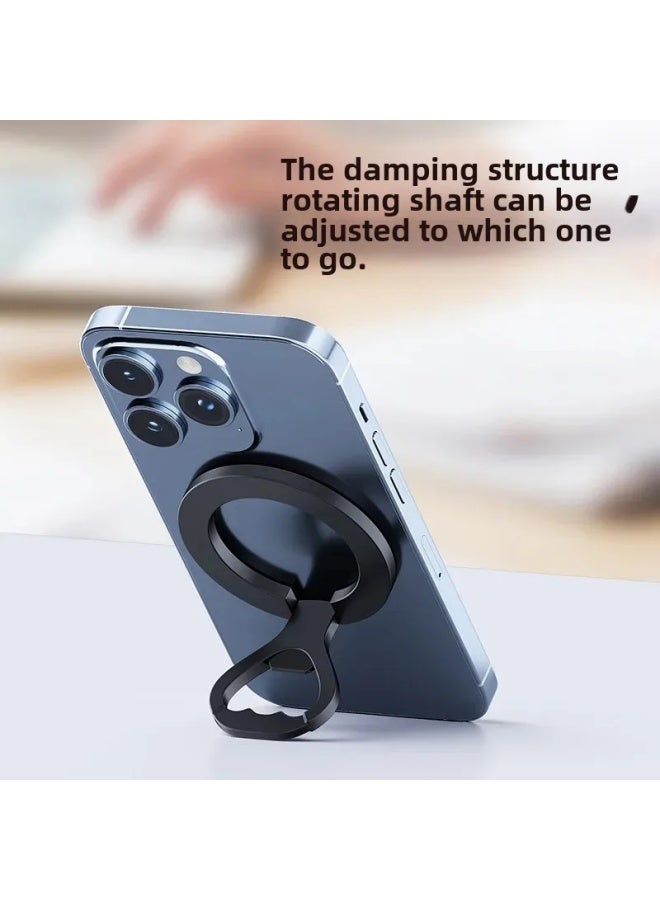 MagSafe Metal Phone Holder Stand 360° Rotation Desktop Car Mount Phone Stand Bottle Opener Bracelet Clip Phone Accessories-Color:D52-1 Black Compatible With MagSafe Car - Image 5