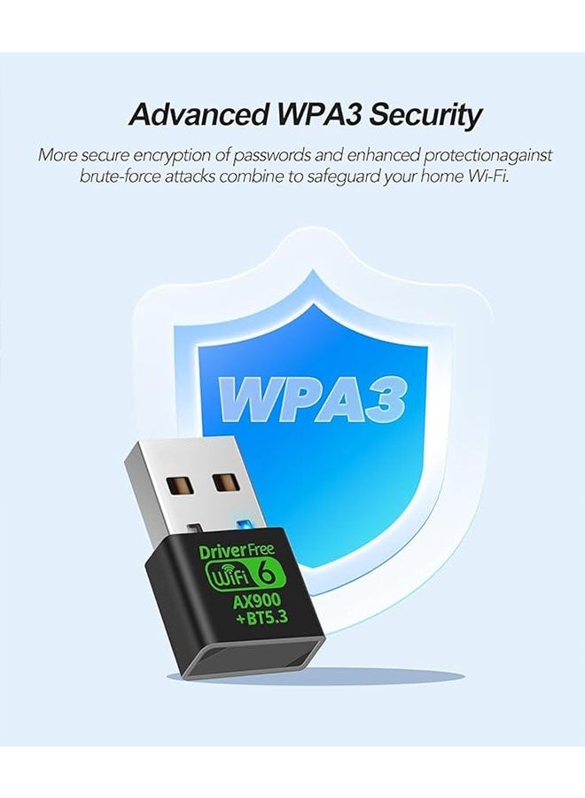 Bluetooth Wireless Mini WiFi 6 USB Adapter, Dual Band 5GHz 600Mbps + 2.4GHz 286Mbps,USB Wireless Adapter for Desktop PC Laptop,Support Windows 11/10/7 - Image 4