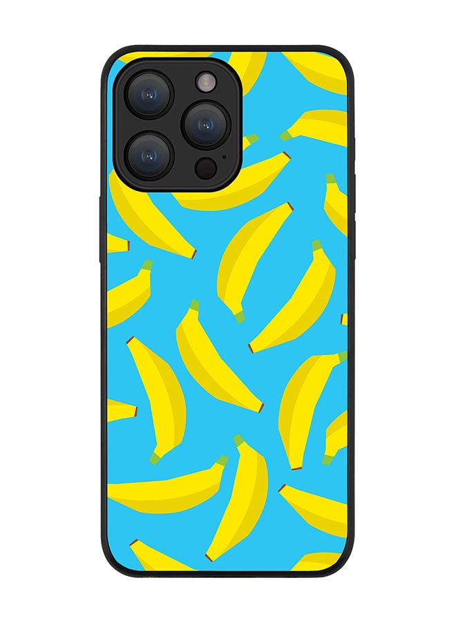 Stylizedd Cover for iPhone 15 Pro Max Case Rugged Black Slim fit Soft Flexible Anti Drop TPU Gel Thin Protective Phone Cases - Scattered Bananas - Image 1