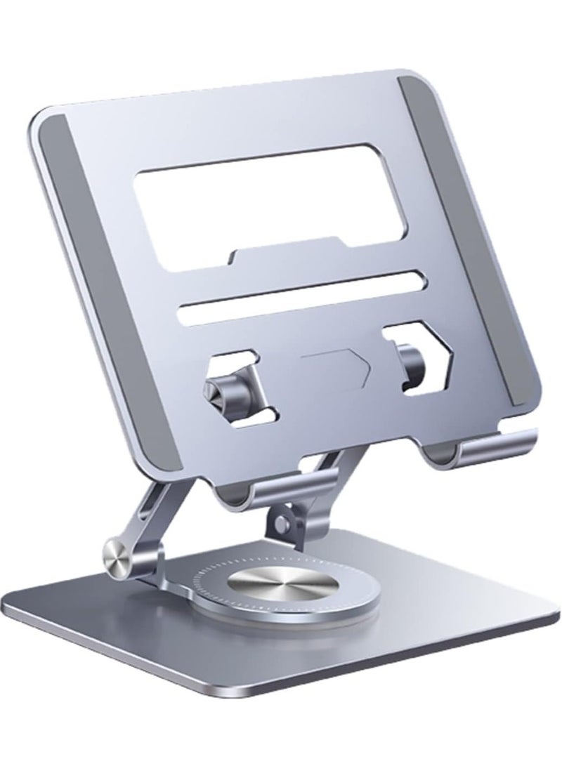 360 Degree Rotating Tablet Stand for Desk with 360 Rotating Base Adjustable Computer Tablet Holder Compatible with All iPad Types Made of Aluminum - Image 1
