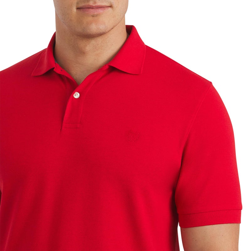 Chaps Men's Everyday Casual Classic Fit Stretch Pique Polo Shirt, Chaps Red, Medium - Image 2