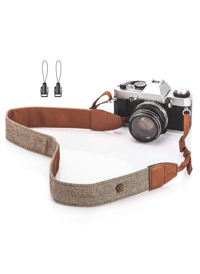 Comfortable Simple DSLR Micro Single Camera Shoulder Strap Strap Digital Universal Strap Copper Buckle Strap Strap With Airplane Buckle-Color:Brown - Image 1