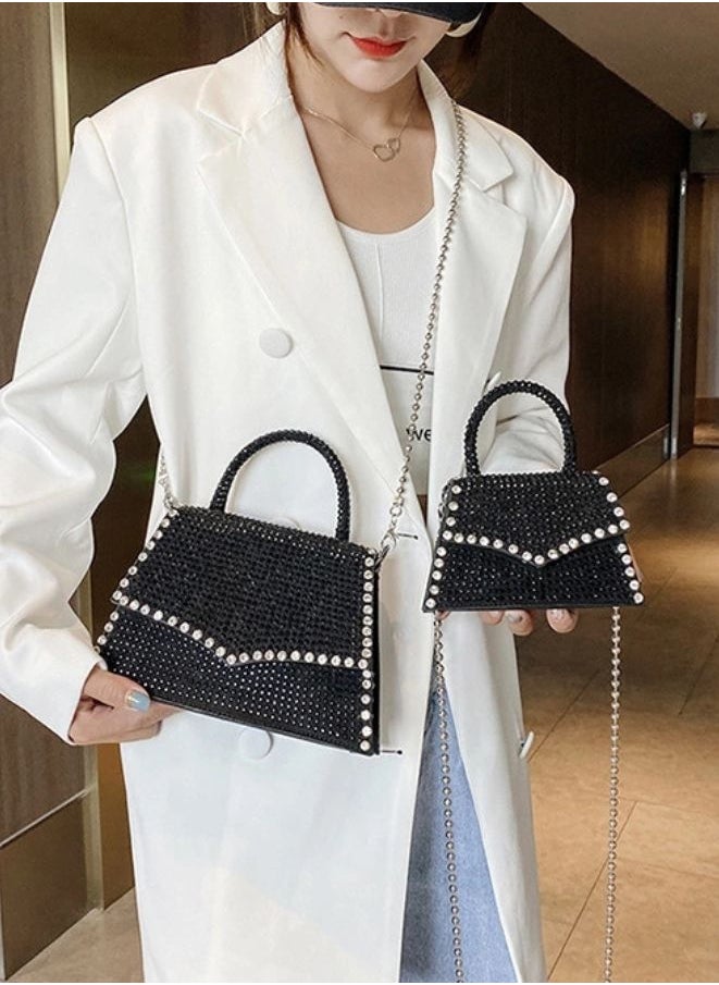 Generic - Women Rivets Evening Clutch Purse | Small Shoulder Bag Party Wristlet Handbag | Black - Image 1