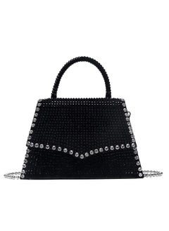 Women Rivets Evening Clutch Purse | Small Shoulder Bag Party Wristlet Handbag | Black