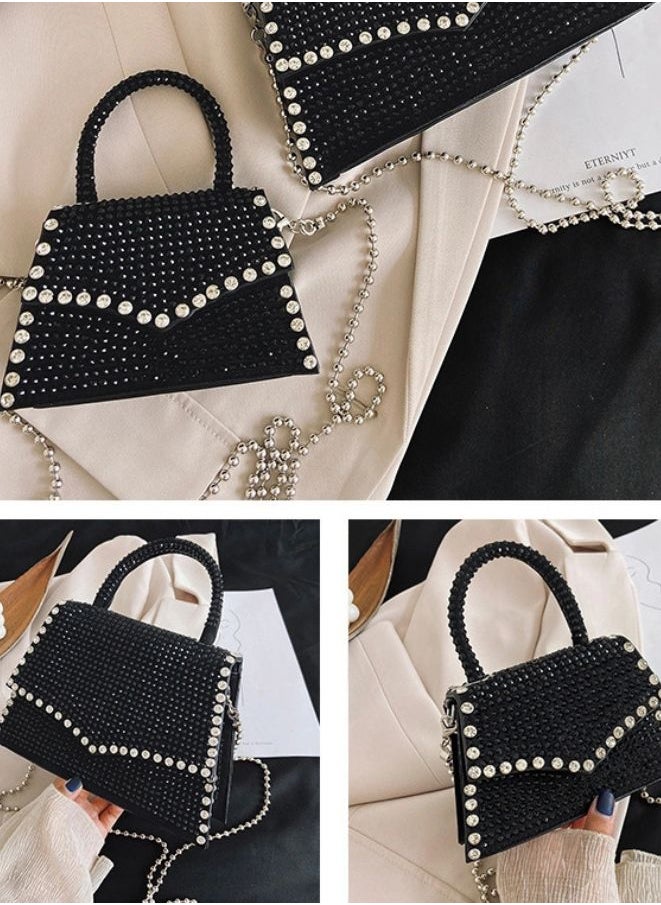Generic - Women Rivets Evening Clutch Purse | Small Shoulder Bag Party Wristlet Handbag | Black - Image 1