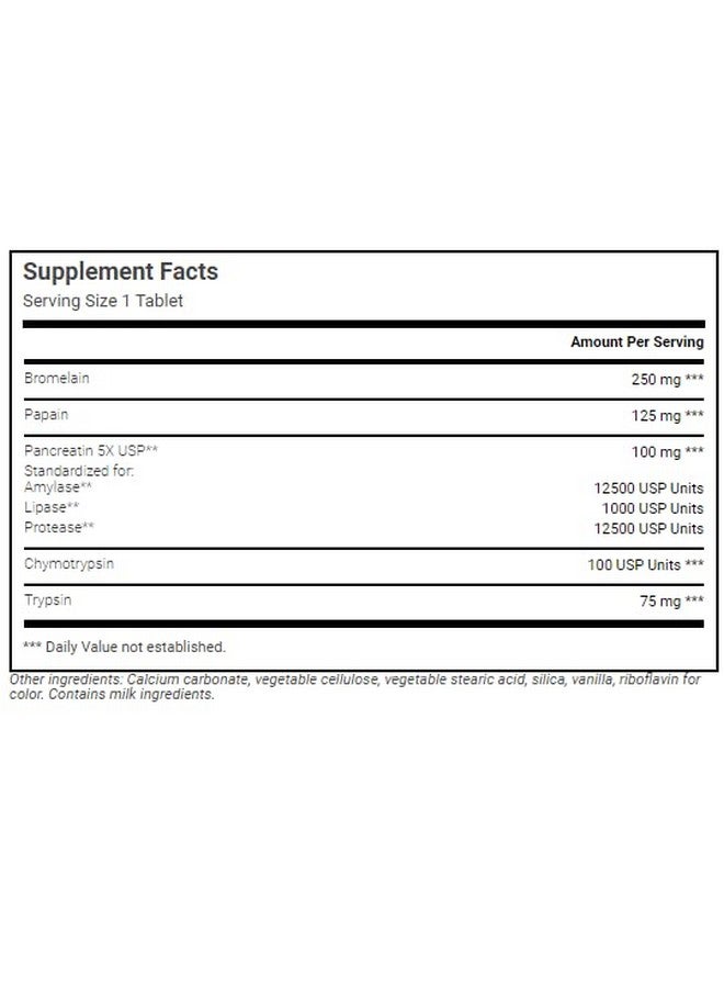 Wonder Laboratories Proteolytic Enzymes | Bromelain Papain Pancreatin Trypsin 550 mg Total with Standardized Amylase, Lipase, and Protease, 300 Tablets - Image 4