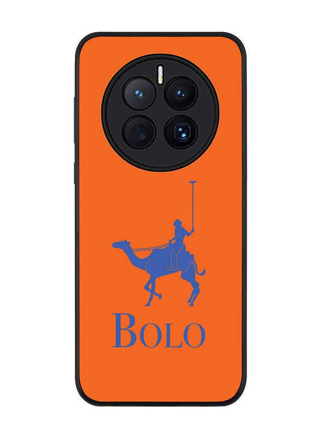 Stylizedd حافظة حواف سوداء متينة لهاتف هواوي ميت 50، حافظة مرنة من المطاط، مضادة للسقوط، غلاف رقيق من TPU - برتقالي BOLO - Image 1