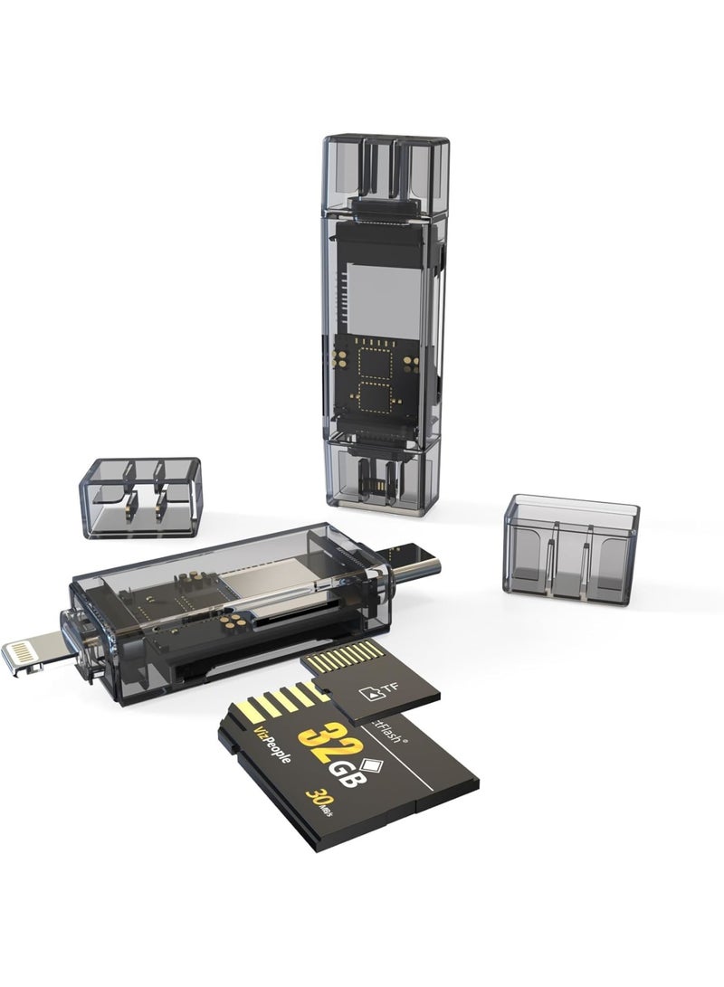 Barakah 2-in-1 SD/TF Card Reader for iPhone & iPad – Lightning & USB 3.0, Plug & Play, No App Needed – Compatible with iPhone 16/15/14/13 Pro Max, Trail Cameras - Image 1