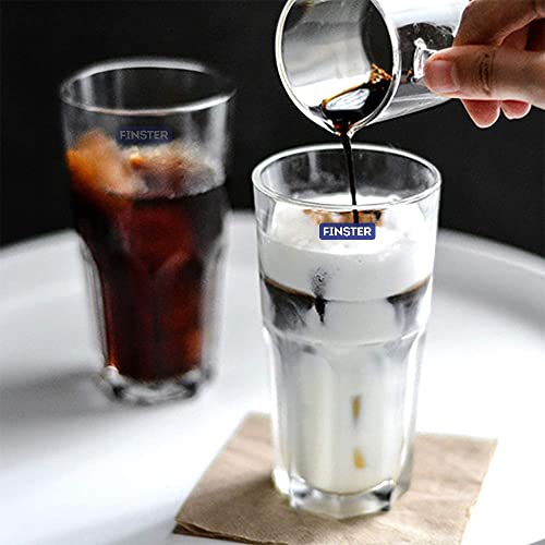 FINSTER European Long Chai Iced Tea Cold Coffee Glasses Set of 12-360ml (Highball Crystal Mocktail Cocktail Glass Set Tumbler) - Image 2
