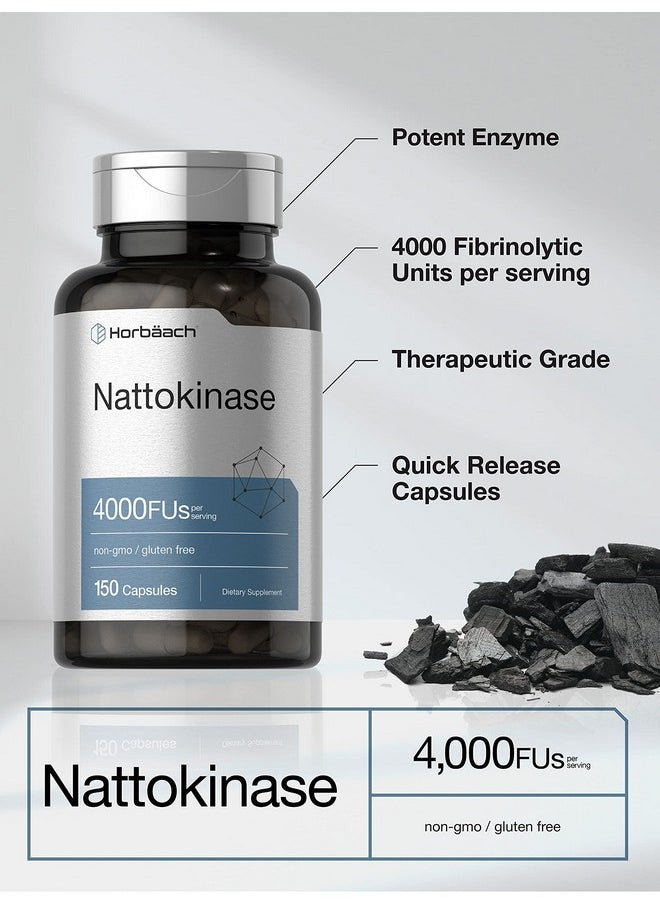 Horbaach Horbäach Nattokinase Supplement 4000 FU | 150 Capsules | Non-GMO, Gluten Free  - Image 2
