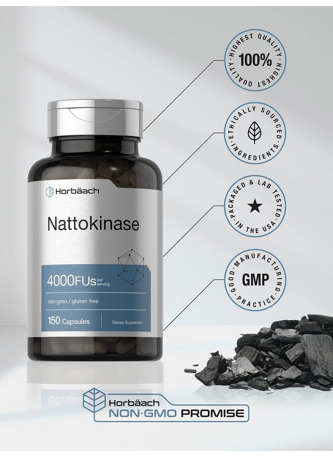 Horbaach Horbäach Nattokinase Supplement 4000 FU | 150 Capsules | Non-GMO, Gluten Free  - Image 4