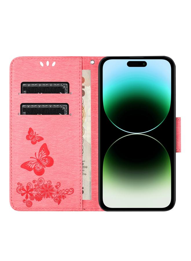 اس-توب جراب لهاتف iPhone 16 Pro Max مصنوع من الجلد المنقوش بنقشة الفراشة - Image 5