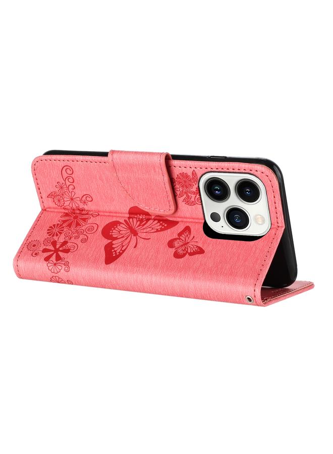 اس-توب جراب لهاتف iPhone 16 Pro Max مصنوع من الجلد المنقوش بنقشة الفراشة - Image 4