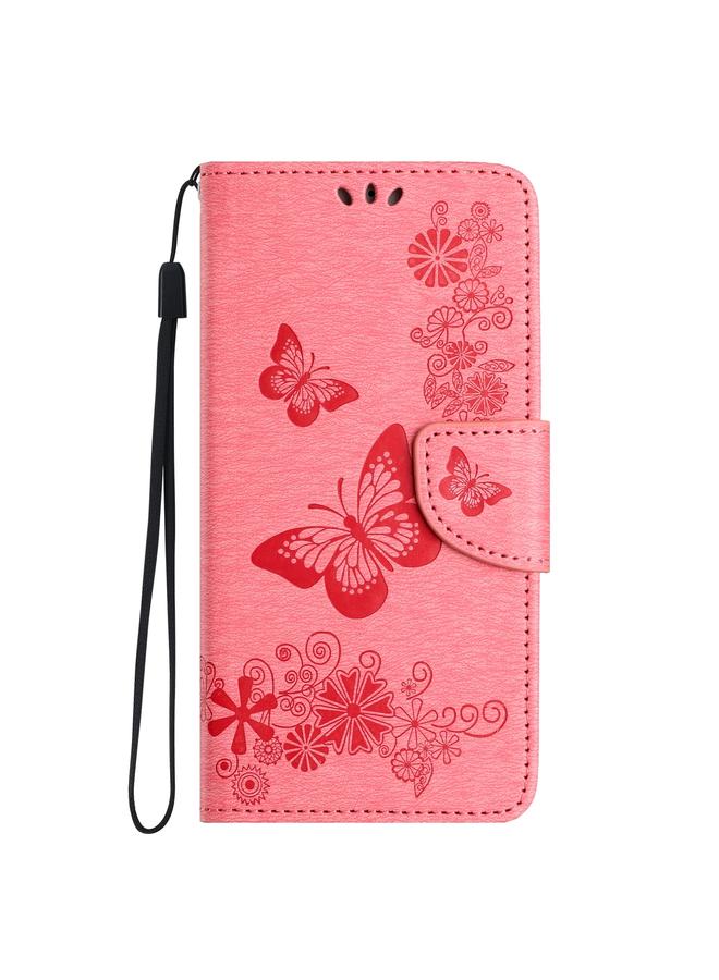 اس-توب جراب لهاتف iPhone 16 Pro Max مصنوع من الجلد المنقوش بنقشة الفراشة - Image 2