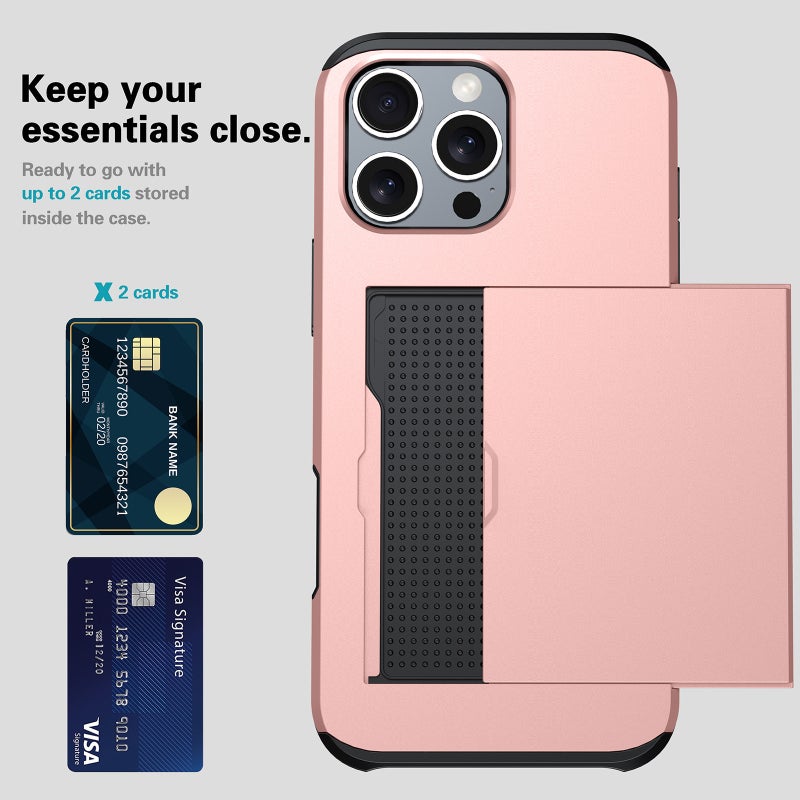 HuHa Protective Cover For iPhone 16 Shockproof Armor Phone Case with Card Slot(Red) - Image 4