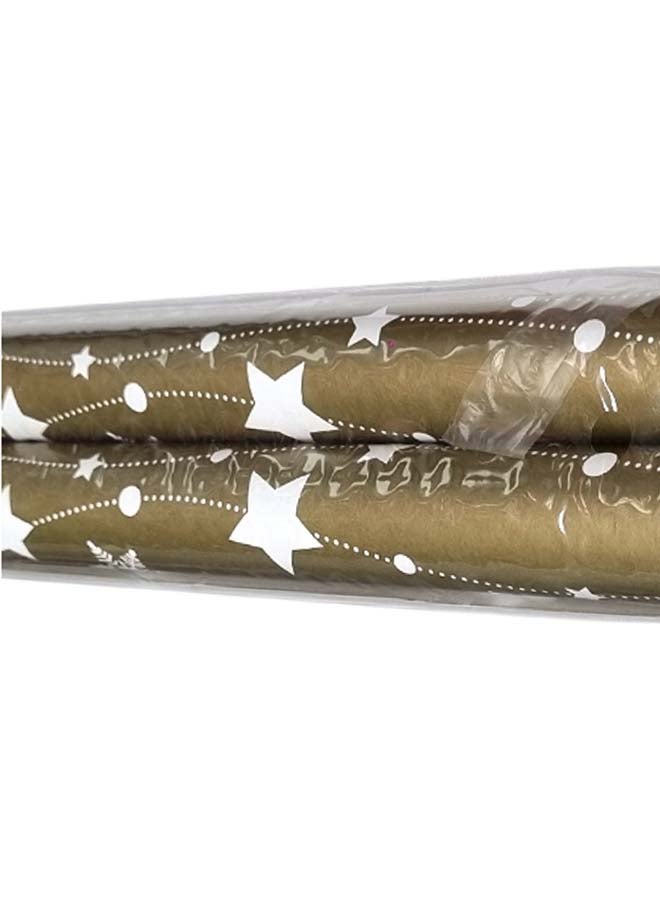 2-Piece Gift Wrapping Paper Roll For Christmas 70X100Cm Size Gold - Image 2