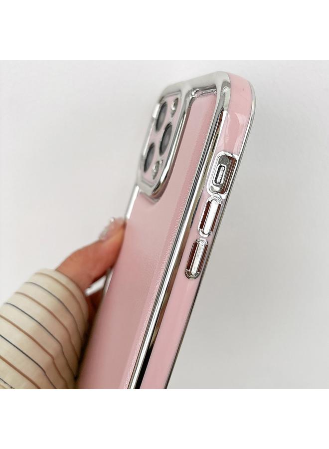 S-TOP Case For iPhone 14 Electroplated Edge Frosted Leather TPU Phone Case - Image 4